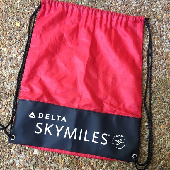 DELTA Sky Miles Sky Team • Vintage Drawstring Shoulder Bag - Picture 1 of 3